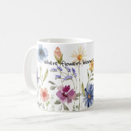 花開花水色ギフトコーヒー愛好家 コーヒーマグカップ