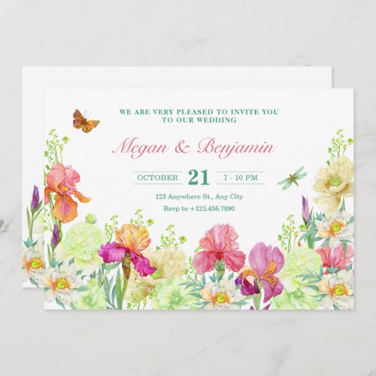 花開花結婚ズ 招待状 (正面/裏面)