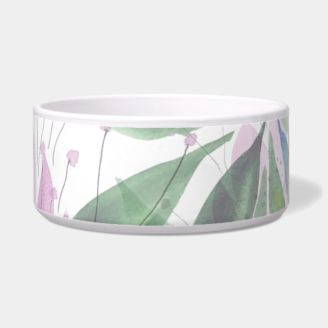 花開花薄紫オリジナル水彩画 ボウル (右)