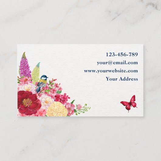 花開花蝶 名刺 (裏面)