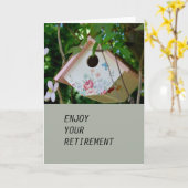 花隠れカードかわいらし付き鳥箱 カード (黄色い花)