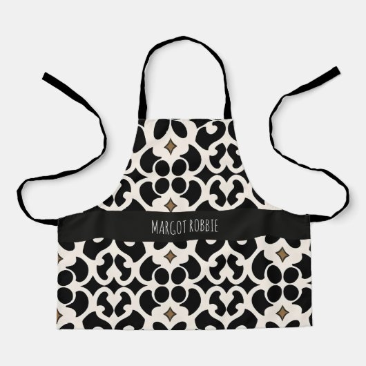 花離れ類モダン黒 エプロン (正面)