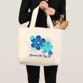花雨ハワイのビーチのバッグ ラージトートバッグ (正面(商品))