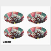 花霜の降りた 楕円形シール (シート)