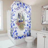 花青い妖精ミソサザイの鳥の野性生物動物 シャワーカーテン (インサイチュ)