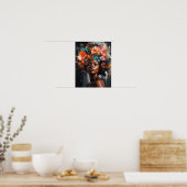 花頭芸術ポスター付きプリント ポスター (キッチン)