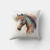 花顔付き馬リース クッション (裏面)