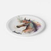 花顔付き馬リース ペーパープレート (アングル)