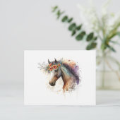 花顔付き馬リース ポストカード (スタンド正面)