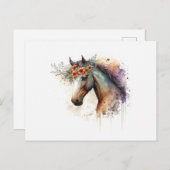 花顔付き馬リース ポストカード (正面/裏面)