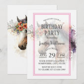 花顔付き馬リース 招待状 (正面/裏面)