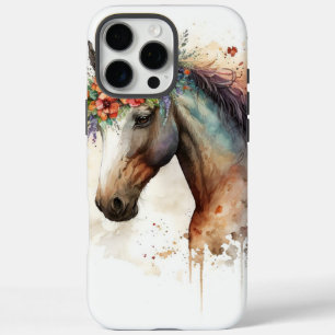 花顔付き馬リース iPhone 16 PRO MAXケース