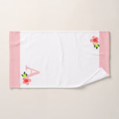 花風呂タオルセット付き可愛いピンクのモノグラム バスタオルセット (ハンドタオル)