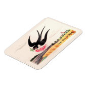 花飛んでいるを持つ鳥 マグネット (左側)