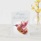 花飛んでいるハッピーバースデー カード (黄色い花)