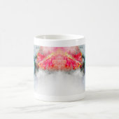 花飛んでいる付きハミングバード水彩 – 01 コーヒーマグカップ (中央)