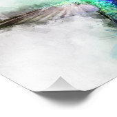 花飛んでいる付きハミングバード水彩 – 01 フォトプリント            (角)