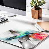 花飛んでいる付きハミングバード水彩 – 01 マウスパッド