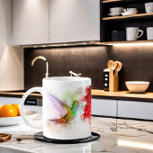 花飛んでいる付きハミングバード水彩 – 03 コーヒーマグカップ