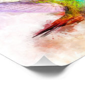 花飛んでいる付きハミングバード水彩 – 03 フォトプリント            (角)