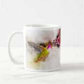 花飛んでいる付きハミングバード水彩 – 04 コーヒーマグカップ (左)