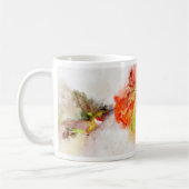 花飛んでいる付きハミングバード水彩 – 05 コーヒーマグカップ (左)