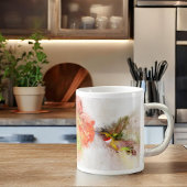 花飛んでいる付きハミングバード水彩 – 05 コーヒーマグカップ