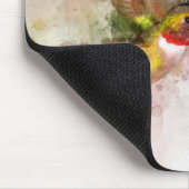 花飛んでいる付きハミングバード水彩 – 05 マウスパッド (コーナー)