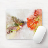 花飛んでいる付きハミングバード水彩 – 05 マウスパッド (マウス)