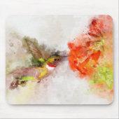 花飛んでいる付きハミングバード水彩 – 05 マウスパッド (正面)