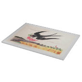 花飛んでいる付き鳥 カッティングボード (角)