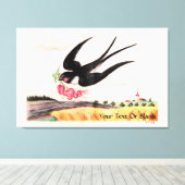 花飛んでいる付き鳥 キャンバスプリント (インサイチュ (ウッドフロア))