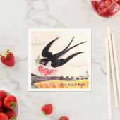 花飛んでいる付き鳥 スタンダードカクテルナプキン (インサイチュ)