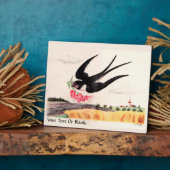 花飛んでいる付き鳥 フォトプラーク (側面)