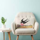 花飛んでいる付き鳥 ランバークッション (椅子)