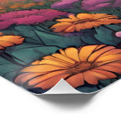 花飛んでいる畑の風景を越えたUFO ポスター (コーナー)