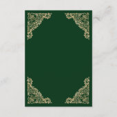 花飾りのある華麗な緑と金のイスラム教・ムスリムのメヘンディ エンクロージャーカード (裏面)