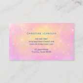 花飾りパステルピンク背景 名刺 (裏面)