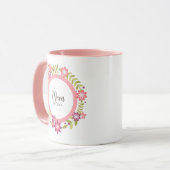 花飾り付き母ギフトサークルフレーム マグカップ (正面左)