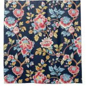 花飾柄の浴室 シャワーカーテン (正面)