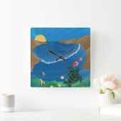 花馬湾ハワイ スクエア壁時計 (ホーム)