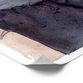 花魅力的ポット水彩 ポスター (角)