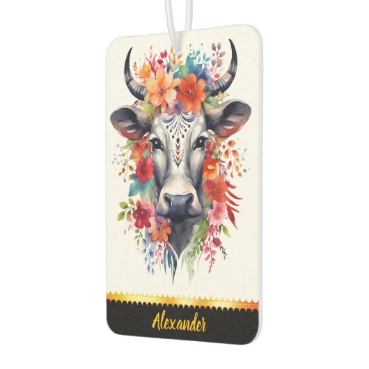 花魅力的付き牛用空気清浄剤 カーエアーフレッシュナー (左)