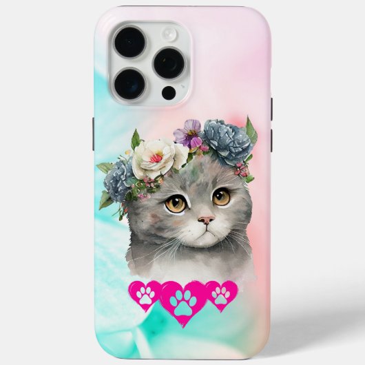 花魅力的冠ケース付き猫 Case-Mate iPhoneケース (裏面)
