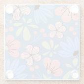 花魅力的鮮やか柄コースター ガラスコースター (裏面)