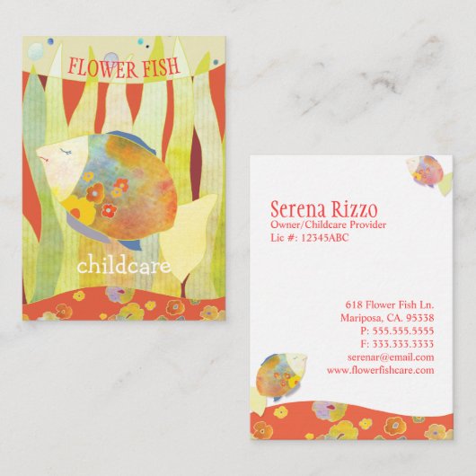 花魚の育児 |デイケア 名刺 (正面/裏面)