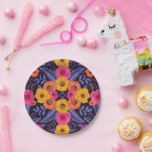 花鮮やかとシダ ペーパープレート (パーティー)