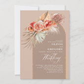 花鮮やかとパンパスグラスボホ結婚ズ 招待状 (正面)