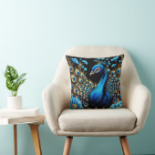 花鮮やかに羽を付けたクジャク クッション (椅子)