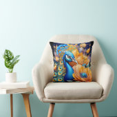 花鮮やかに羽を付けたクジャク クッション (椅子)